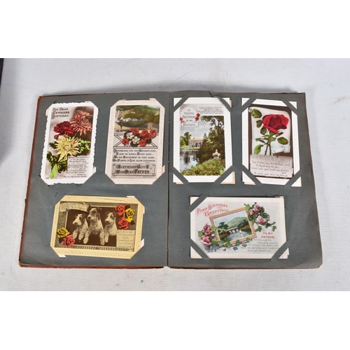 361 - POSTCARDS, Twelve Albums containing approximately 872* early 20th century (Edwardian - 1930's) Greet... 