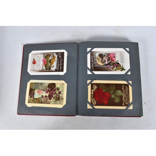 361 - POSTCARDS, Twelve Albums containing approximately 872* early 20th century (Edwardian - 1930's) Greet... 