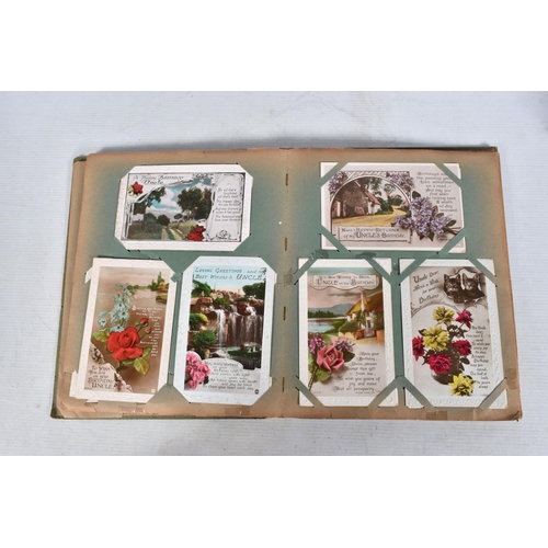 361 - POSTCARDS, Twelve Albums containing approximately 872* early 20th century (Edwardian - 1930's) Greet... 