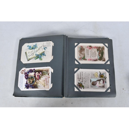 361 - POSTCARDS, Twelve Albums containing approximately 872* early 20th century (Edwardian - 1930's) Greet... 