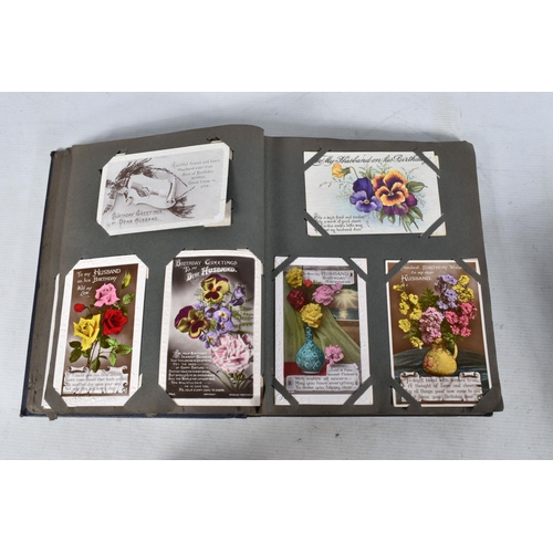 361 - POSTCARDS, Twelve Albums containing approximately 872* early 20th century (Edwardian - 1930's) Greet... 