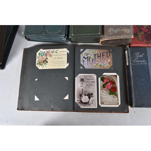 362 - POSTCARDS, Eight Albums containing approximately 876* early 20th century (Edwardian - 1920's) Greeti... 