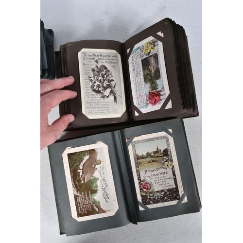 362 - POSTCARDS, Eight Albums containing approximately 876* early 20th century (Edwardian - 1920's) Greeti... 