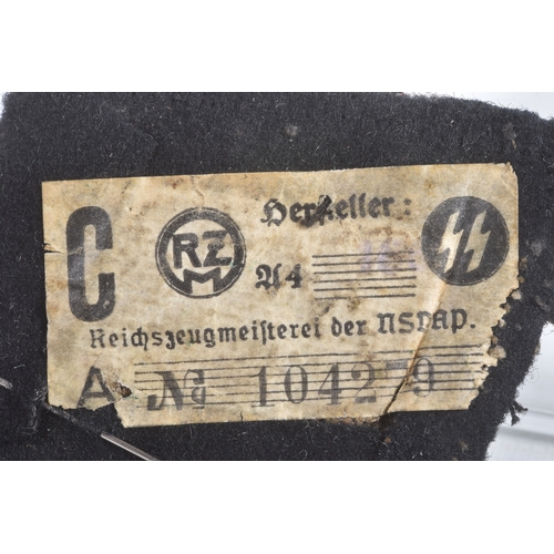 229 - A PAIR OF NAZI GERMANY SSUNIFORM COLLAR TABS, these are black and silver, one features the three pip... 