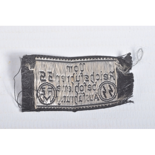 230 - A THIRD REICH GERMAN SS OFFICERS COLLAR PATCH, this is black and silver and was worn by a soldier wi... 