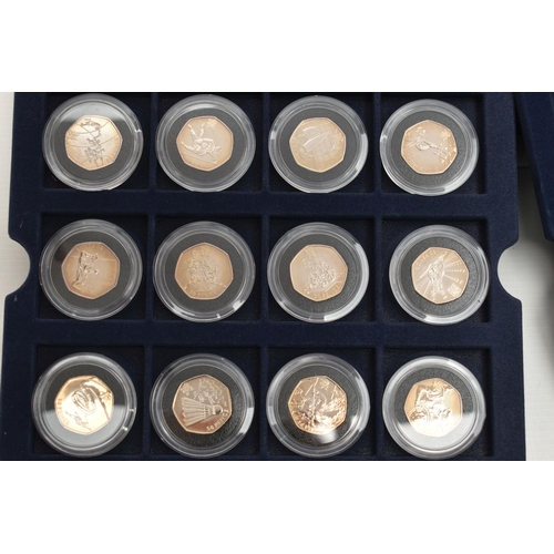 1 - TWO WESTMINSTER BOXED 2012 LONDON ICS SPORT FIFTY PENCE COLLECTION, to include 29 uncirculated coins... 