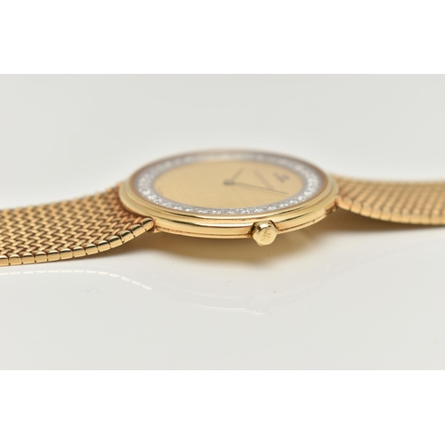 107 - A GENTS 'JAEGER- LE COULTRE' WRISTWATCH, quartz movement, round gold dial diamond set, signed 'Jaege... 