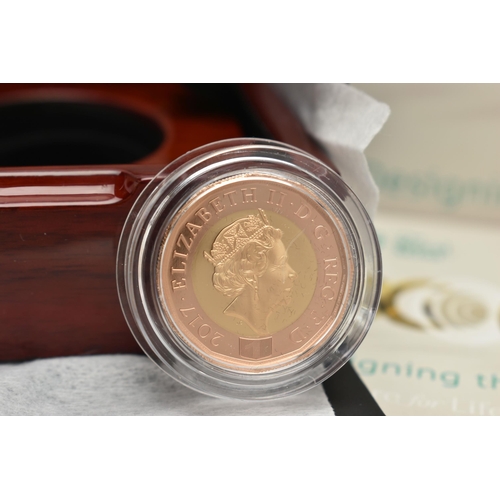 11 - A ROYAL MINT 2017 GOLD PROOF ONE POUND COIN, 916.7 fine yellow and red gold, 17.72 gram, 23.03mm, mi... 