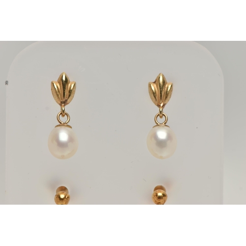 116 - THREE PAIRS OF EARRINGS, to include a pair of white metal diamond stud earrings, diamonds each measu... 