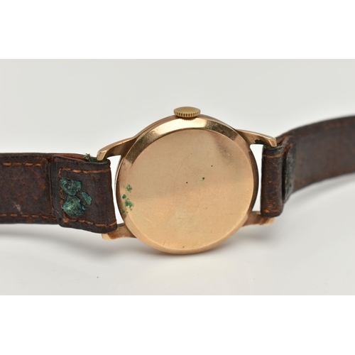 144 - A 9CT GOLD 'TUDOR' WRISTWATCH, hand wound movement, round dial signed 'Tudor', Arabic numerals at th... 