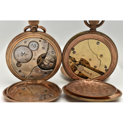 146 - TWO POCKET WATCHES, the first a full hunter, hand wound movement, signed 'California' Roman numerals... 