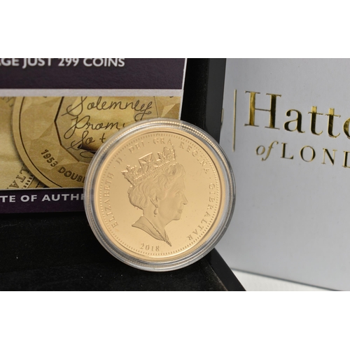 4 - THE 2018 SAPPHIRE JUBILEE BOXED DOUBLE SOVEREIGN, Queen Elizabeth 22ct gold, 16 grams, 299 mintage, ... 