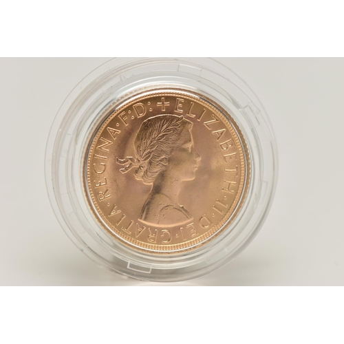 43 - ROYAL MINT FULL GOLD SOVEREIGN COIN QUEEN ELIZABETH II 1962, .916 fine, 7.98 gram, 22.05mm  mintage ... 