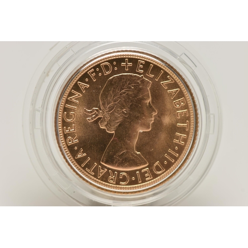 45 - ROYAL MINT FULL GOLD SOVEREIGN COIN QUEEN ELIZABETH II 1964, .916 fine, 7.98 gram, 22.05mm,  mintage... 