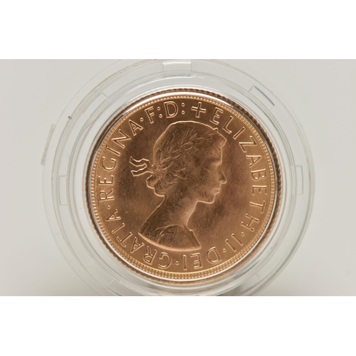 49 - ROYAL MINT FULL GOLD SOVEREIGN COIN QUEEN ELIZABETH II 1957, .916 fine, 7.98 gram, 22.05mm,  mintage... 