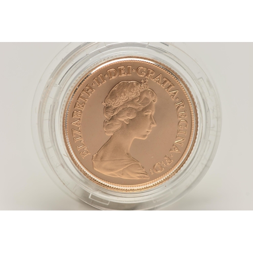 55 - ROYAL MINT FULL GOLD PROOF SOVEREIGN COIN QUEEN ELIZABETH II 1981, .916 fine, 7.98 gram, 22.05mm,  m... 