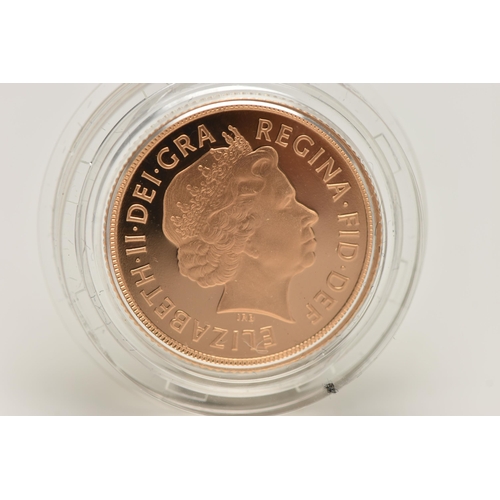 77 - ROYAL MINT FULL GOLD PROOF SOVEREIGN COIN QUEEN ELIZABETH II 2003, .916 fine, 7.98 gram, 22.05mm  mi... 