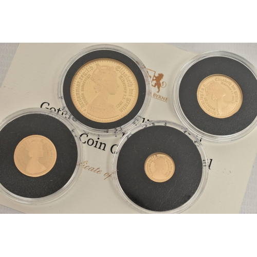 8 - A 2021 GOTHIC GOLD 22CT PROOF 4-COIN COLLECTION, to include all Alderney double Sovereign 16 gram, a... 