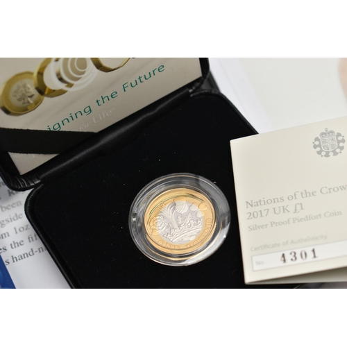 97 - A CARDBOARD BOX OF MAINLY ROYAL MINT ITEMS, to include a Royal Mint 2017 Prince Philip £5 Silver Pro... 