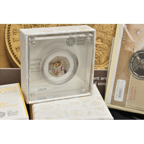 98 - A LARGE CARDBOARD BOX OF MIXED COINAGE, to include a folder of Her Majesty in pictures set of gold l... 