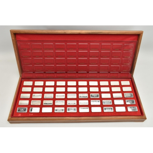 99 - A CASED COLLECTION OF FIFTY 20TH CENTURY STERLING SILVER PROOF INGOTS, '1000 Years of British Monarc... 