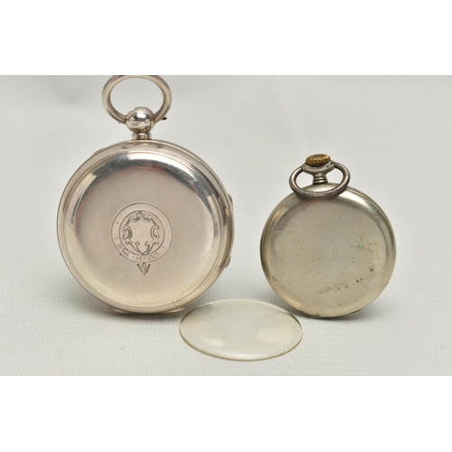 152 - AN OMEGA OPEN FACE POCKET WATCH AND SILVER OPEN FACE POCKET WATCH, AF manual wind open face pocket w... 