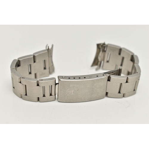 159 - A 'ROLEX' STAINLESS STEEL BRACELET, end links stamped 557, bracelet stamped 78350 19, folding buckle... 