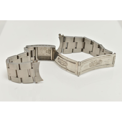 159 - A 'ROLEX' STAINLESS STEEL BRACELET, end links stamped 557, bracelet stamped 78350 19, folding buckle... 