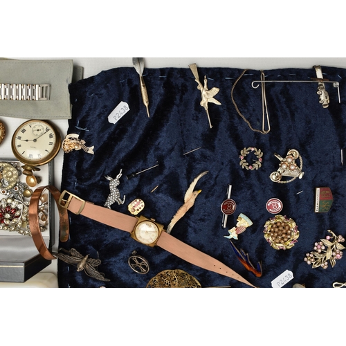 206 - A BOX OF ASSORTED COSTUME JEWELLERY, WATCHES AND OTHER ITEMS, to include a gents 'Sekonda' wristwatc... 