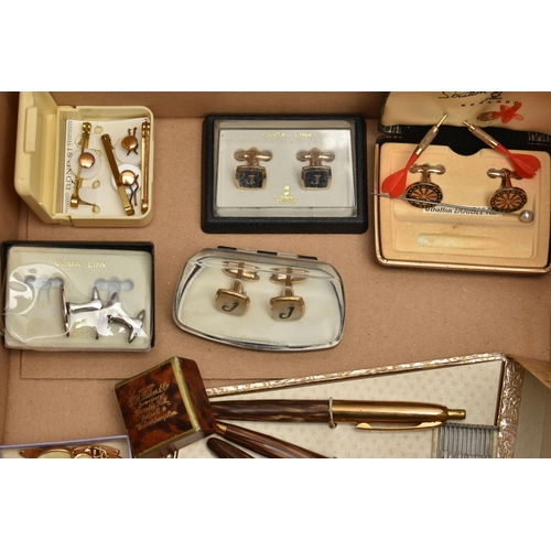 209 - A BOX OF ASSORTED ITEMS, to include a silver key wound, open face pocket watch, hallmarked Birmingha... 