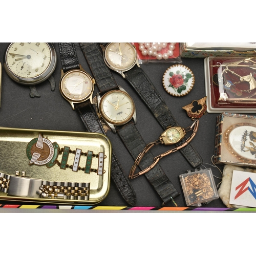 209 - A BOX OF ASSORTED ITEMS, to include a silver key wound, open face pocket watch, hallmarked Birmingha... 