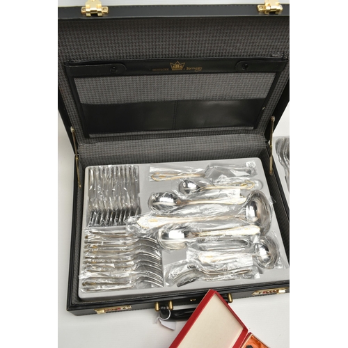 216 - A 'BESTECKE SOLINGEN' CUTLERY SET AND OTHER CUTLERLY ITEMS, a black brief case encasing a twelve pla... 