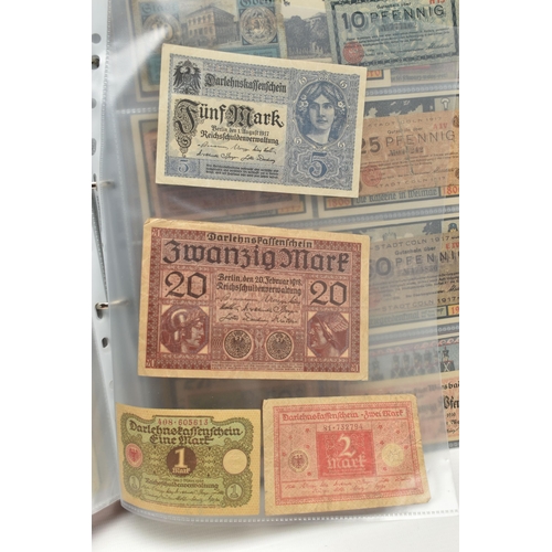 227 - TWO ALBUMS OF COINS, STAMPS, BANKNOTES, ETC, to include an album 1 Four Sheets of WWII Related coina... 