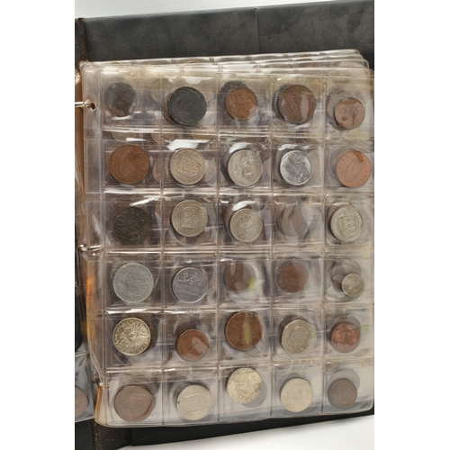 230 - A PLASTIC TRAY OF MAINLY UK COINAGE TO INCLUDE:20th Century uk coinage in two Coin albums with a qua... 