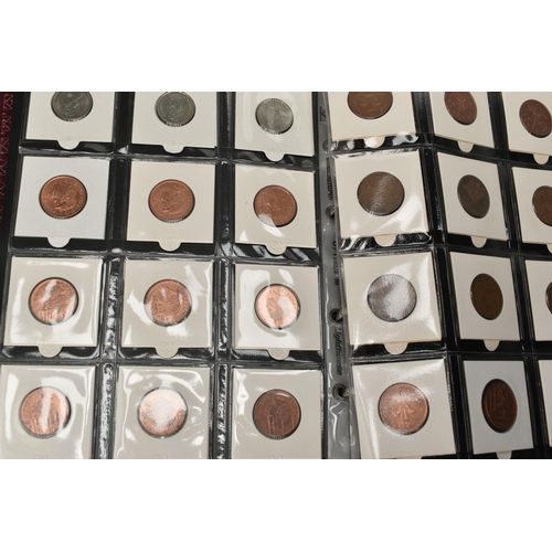 232 - A BOX OF WORLD COINS CONTAINED IN Eight x  Coin Folders/Albums Containing Quite Modern World Coinage... 