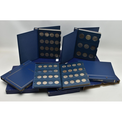 252 - FIVE X SANDHILL COIN FOLDERS CONTAINING MAINLY BRITISH COINS OF THE 20th CENTURY