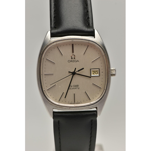 259 - A GENTS 'OMEGA DE VILLE' WRISTWTACH, quartz movement, rounded square silver dial signed 'Omega De Vi... 