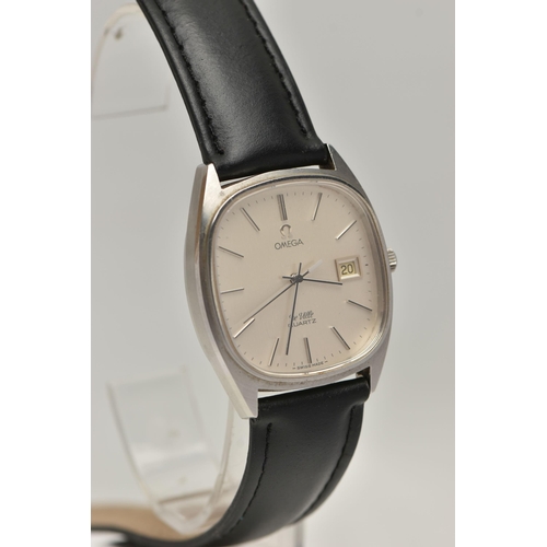 259 - A GENTS 'OMEGA DE VILLE' WRISTWTACH, quartz movement, rounded square silver dial signed 'Omega De Vi... 