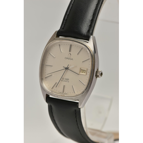 259 - A GENTS 'OMEGA DE VILLE' WRISTWTACH, quartz movement, rounded square silver dial signed 'Omega De Vi... 