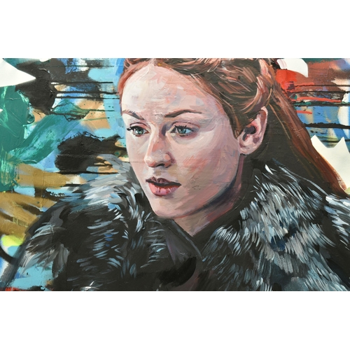 316 - ZINSKY (BRITISH CONTEMPORARY) 'SANSA STARK', a portrait of Sophie Turner as her Game of Thrones char... 