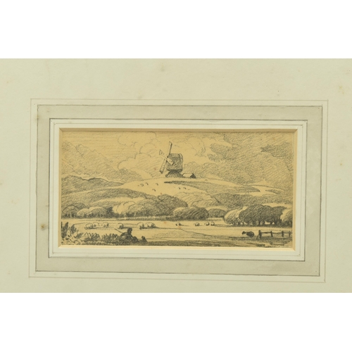 329 - CIRCLE OF JOHN VARLEY (1788-1842) 'LANDSCAPE WITH WINDMILL', no visible signature, pencil on paper, ... 