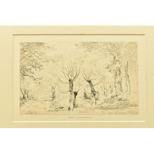 335 - ATTRIBUTED TO PATRICK NASMYTH (1787-1831) TWO LANDSCAPE SKETCHES MOUNTED TOGETHER, the first which i... 