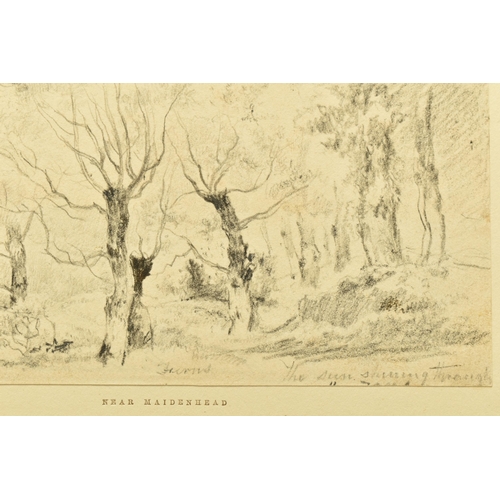 335 - ATTRIBUTED TO PATRICK NASMYTH (1787-1831) TWO LANDSCAPE SKETCHES MOUNTED TOGETHER, the first which i... 