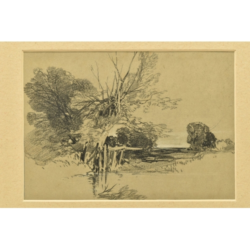 345 - CIRCLE OF HENRY BRIGHT (1814-1873) LANDSCAPE WITH LAKE, a study of a landscape with trees beside a l... 