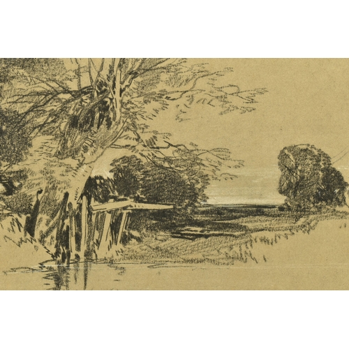 345 - CIRCLE OF HENRY BRIGHT (1814-1873) LANDSCAPE WITH LAKE, a study of a landscape with trees beside a l... 