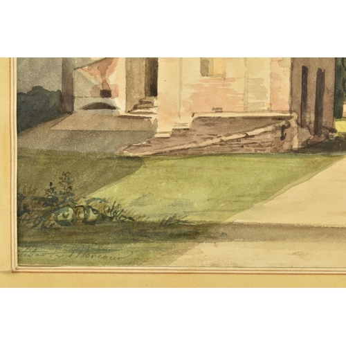 349 - ELISA MORCOUR (19TH CENTURY) AN ITALIAN HOUSE AND GARDENS, signed bottom left, annotated 'a Del Magn... 