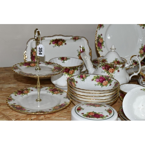 354 - A QUANTITY OF ROYAL ALBERT DINNERWARE, comprising two covered tureens, six dinner plates, six side p... 