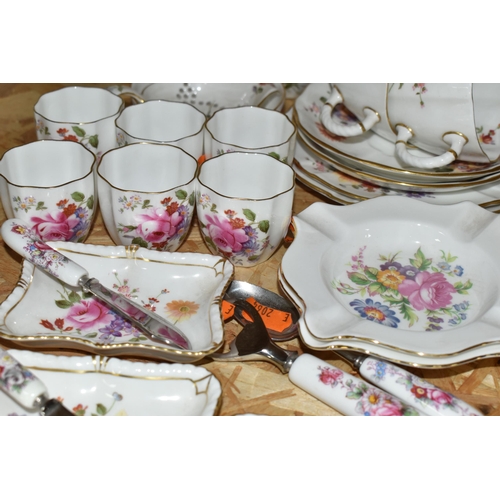 356 - A COLLECTION OF ROYAL CROWN DERBY 'DERBY POSIES' PATTERN TEAWARE, comprising a boxed set of six napk... 