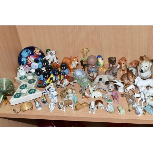 408 - A GROUP OF CERAMICS, GLASS AND OTHER ORNAMENTS, to include six Robertson's jam jazz band figures (tw... 