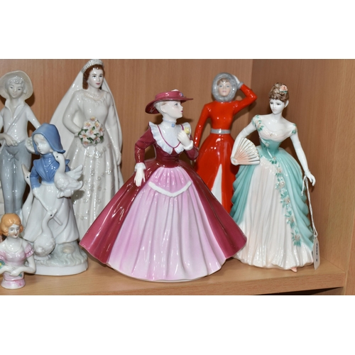 428 - A GROUP OF FIGURINES, to include Coalport: 'Anniversary Waltz' from a limited edition of 1000 (glaze... 